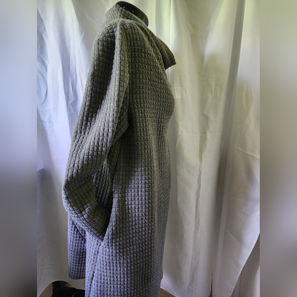 Depending on the Horizon- Large- Women's Waffle Pattern Tunic Sweater Dress-Grey - Picture 7 of 8